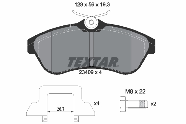 TEXTAR Bremseklodser 2340902 for CITROËN