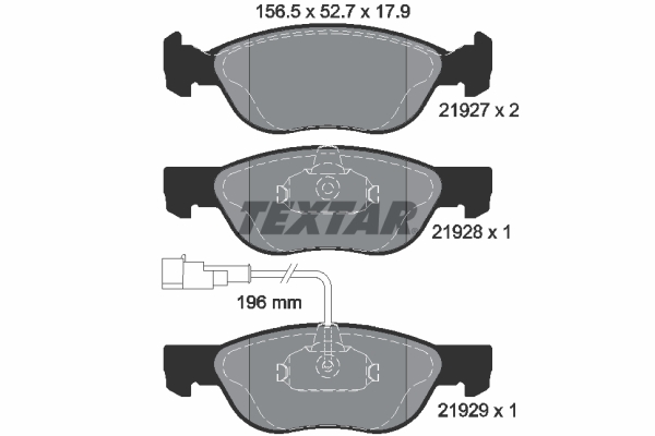 TEXTAR Bremseklodser 2192701 for ALFA ROMEO FIAT