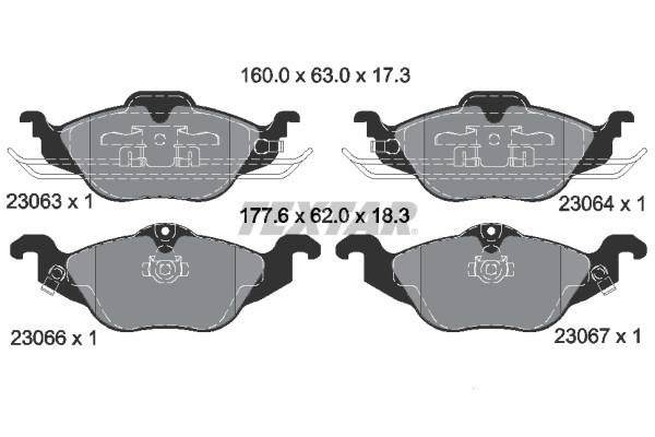 TEXTAR Bremseklodser 2306302 for OPEL