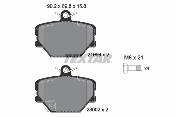 TEXTAR Bremseklodser 2199901 for SMART MERCEDES-BENZ