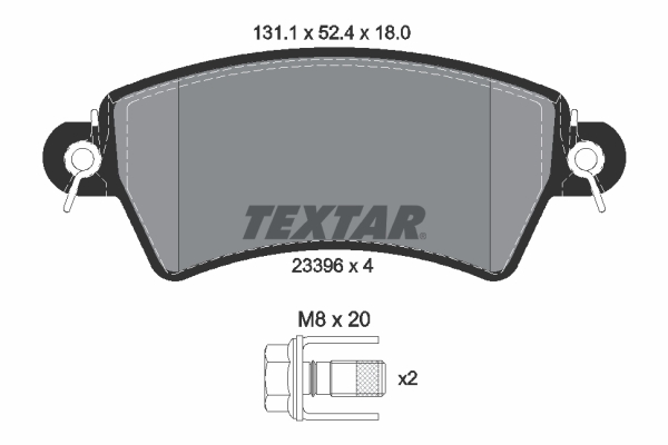 TEXTAR Bremseklodser 2339602 for CITROËN PEUGEOT