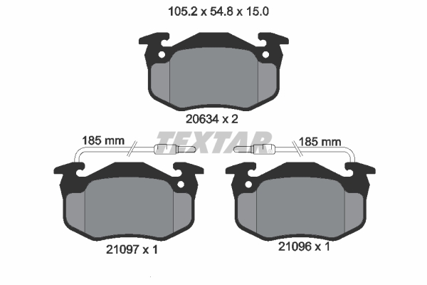 TEXTAR Bremseklodser 2109601 for RENAULT