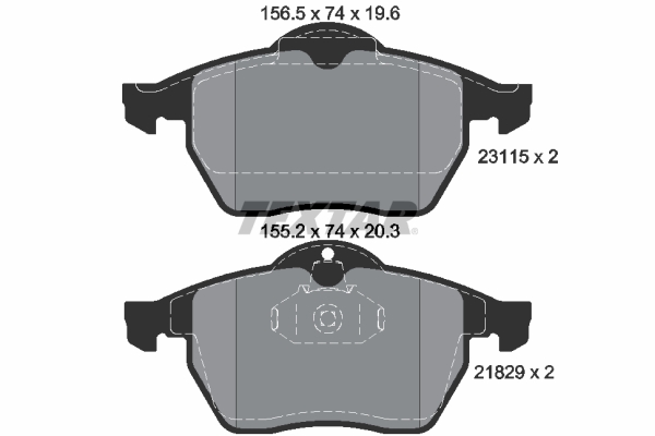 TEXTAR Bremseklodser 2311502 for OPEL VAUXHALL SAAB CHEVROLET