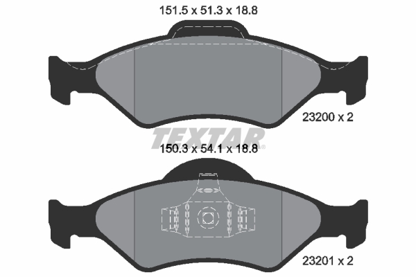 TEXTAR Bremseklodser 2320001 for FORD MAZDA
