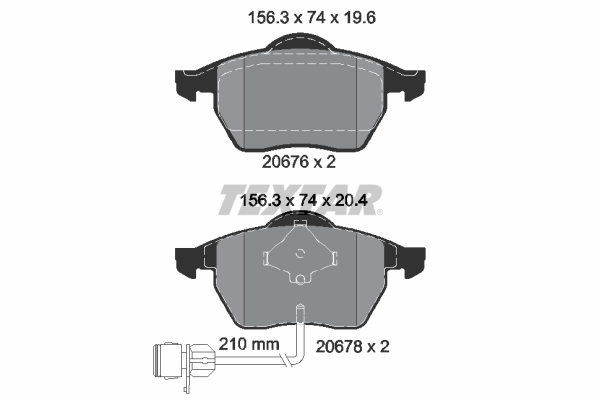 TEXTAR Bremseklodser 2067602 for SEAT VW AUDI