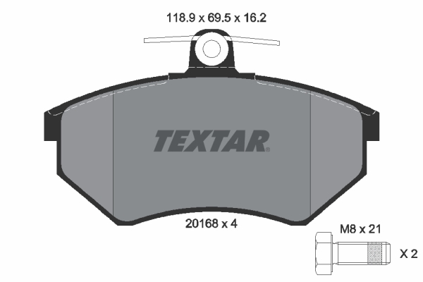 TEXTAR Bremseklodser 2016801 for WULING (SGMW) VW NISSAN