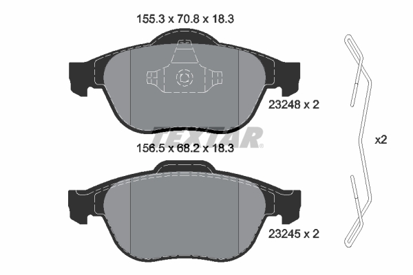 TEXTAR Bremseklodser 2324802 for RENAULT