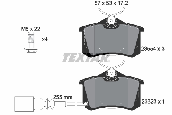 TEXTAR Bremseklodser 2382301 for AUDI VW SEAT SKODA