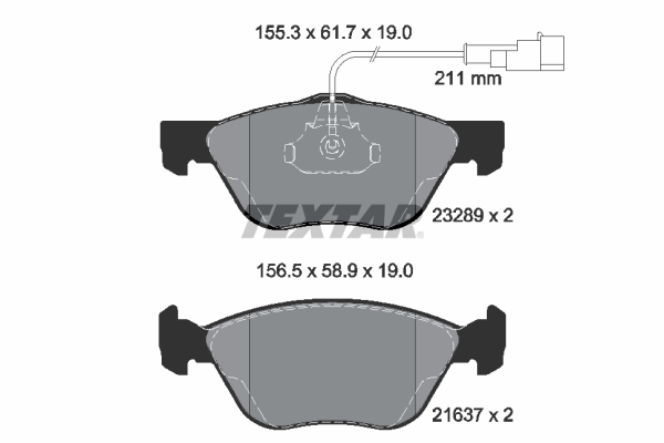 TEXTAR Bremseklodser 2328902 for FIAT ALFA ROMEO LANCIA