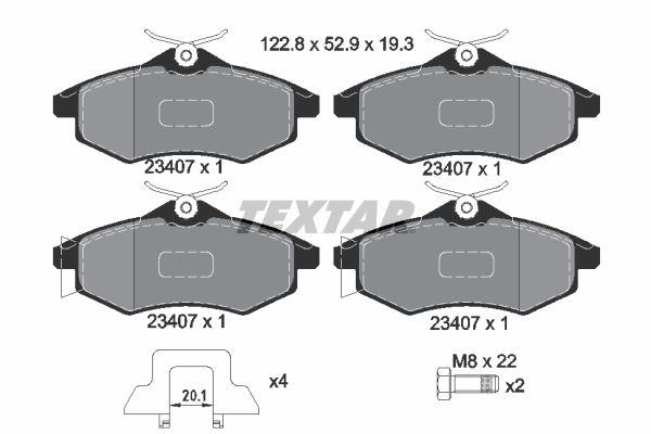TEXTAR Bremseklodser 2340702 for CITROËN