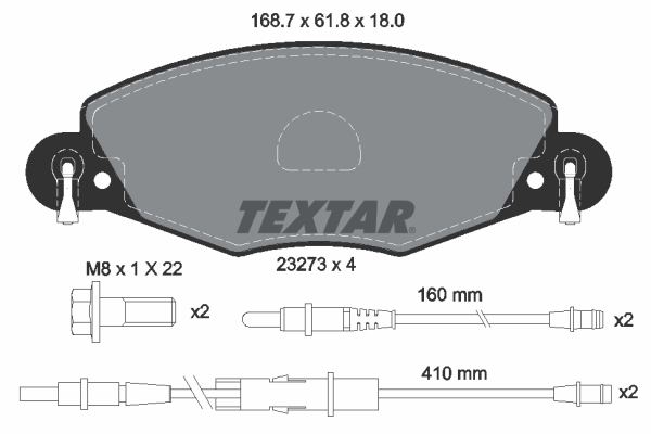 TEXTAR Bremseklodser 2327301 for CITROËN