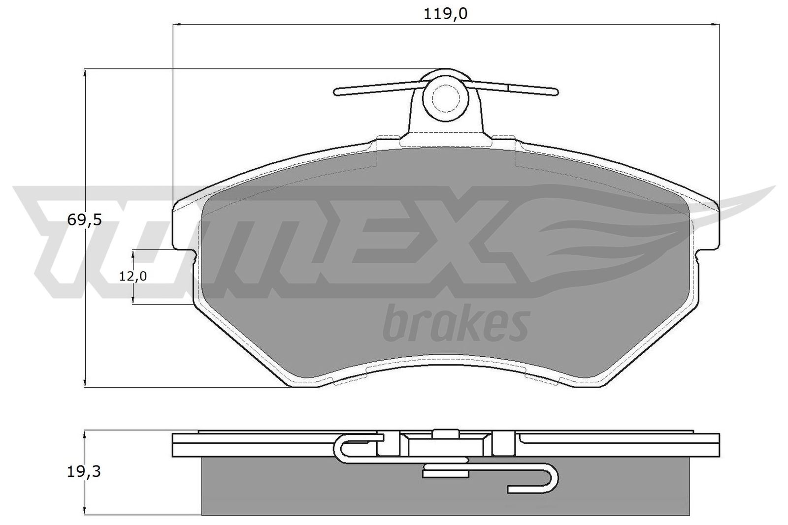 TOMEX BRAKES Bremseklodser tx1011 foraksel for VW SKODA AUDI CHERY VW (FAW)