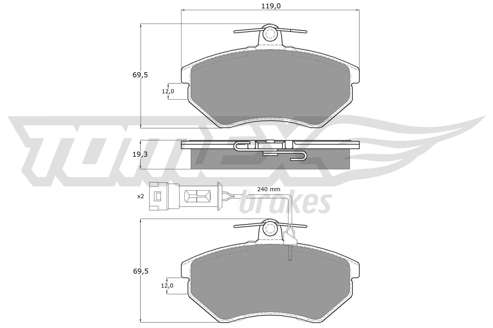 TOMEX BRAKES Bremseklodser tx10111 foraksel for VAG AUDI