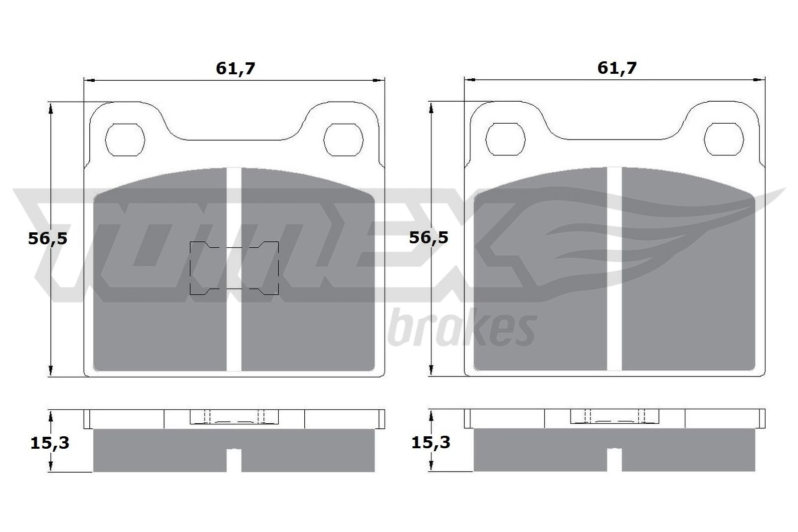 TOMEX BRAKES Bremseklodser tx1016 foraksel for VW
