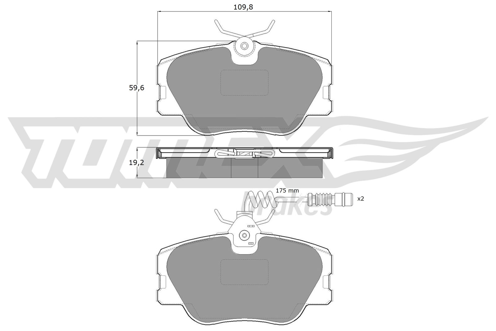 TOMEX BRAKES Bremseklodser tx10211 foraksel for MERCEDES-BENZ