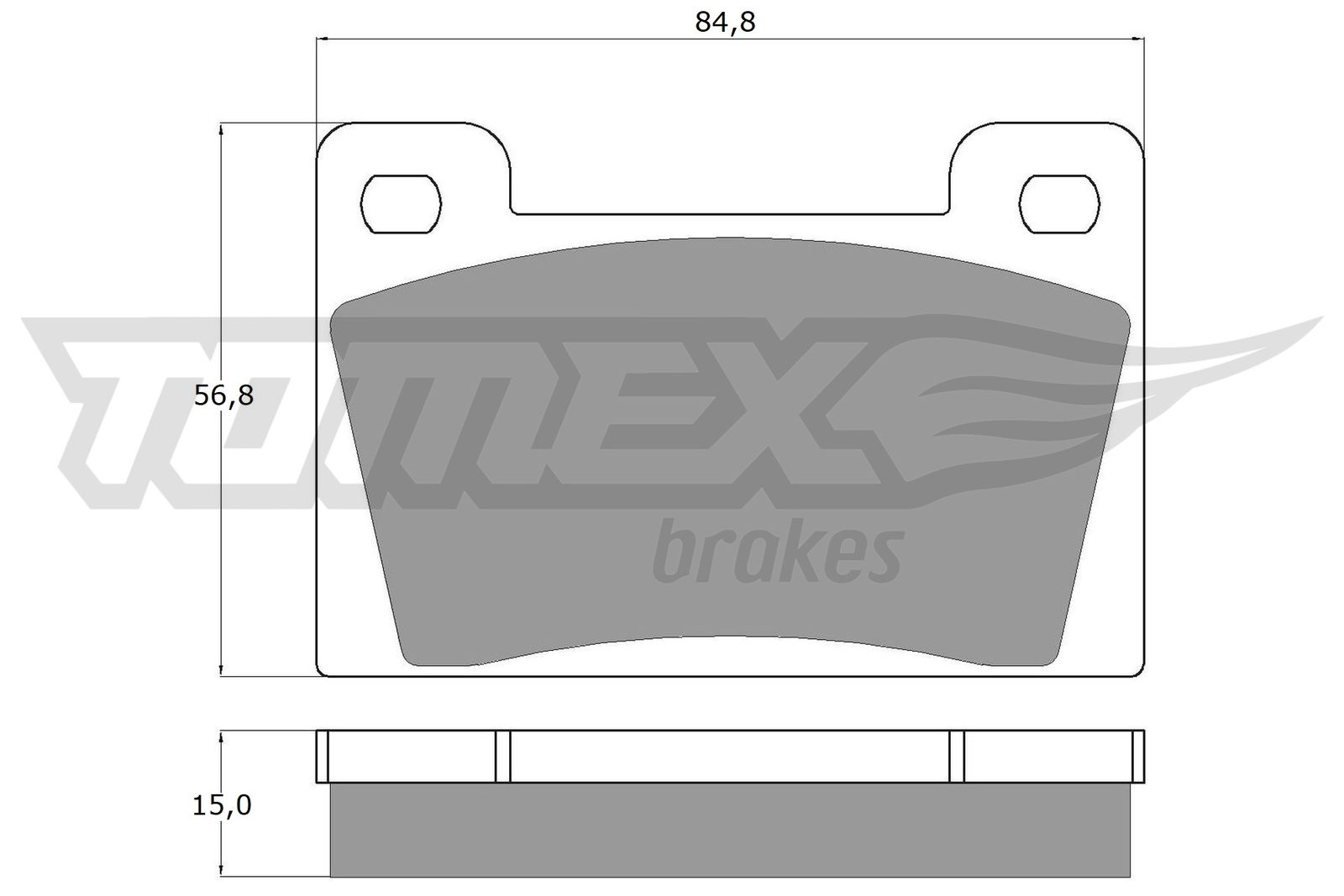 TOMEX BRAKES Bremseklodser tx1026 foraksel for AUDI WARTBURG