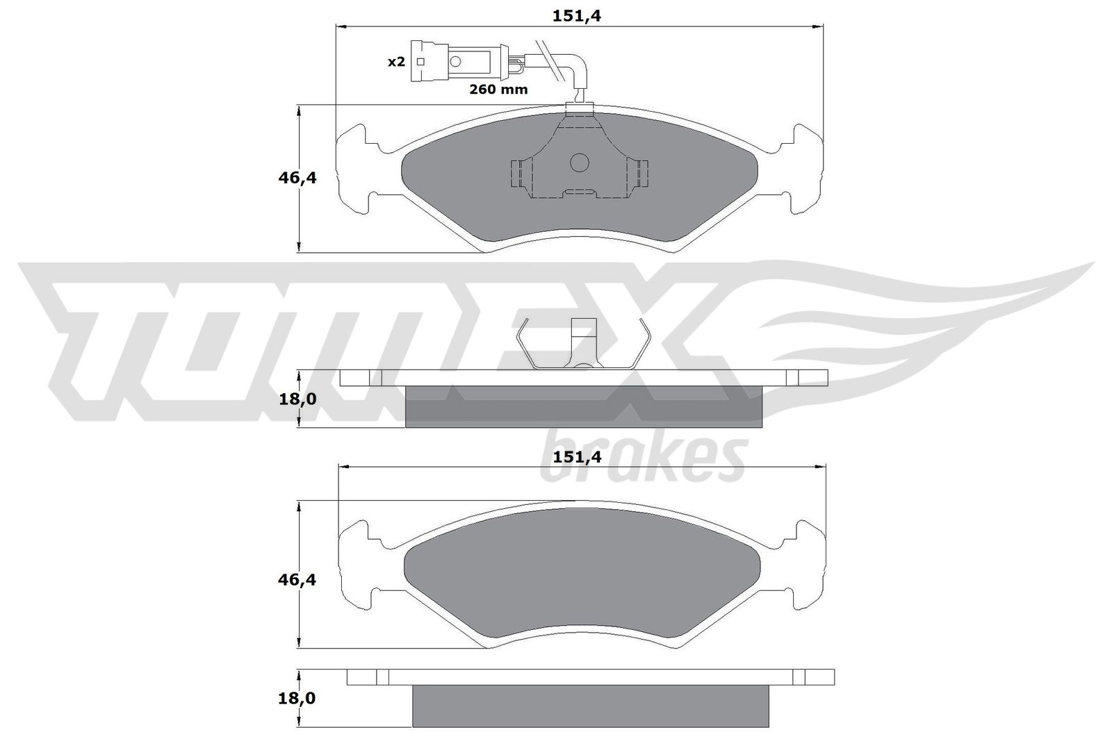 TOMEX BRAKES Bremseklodser tx10281 foraksel for TVR FORD PANTHER MAZDA