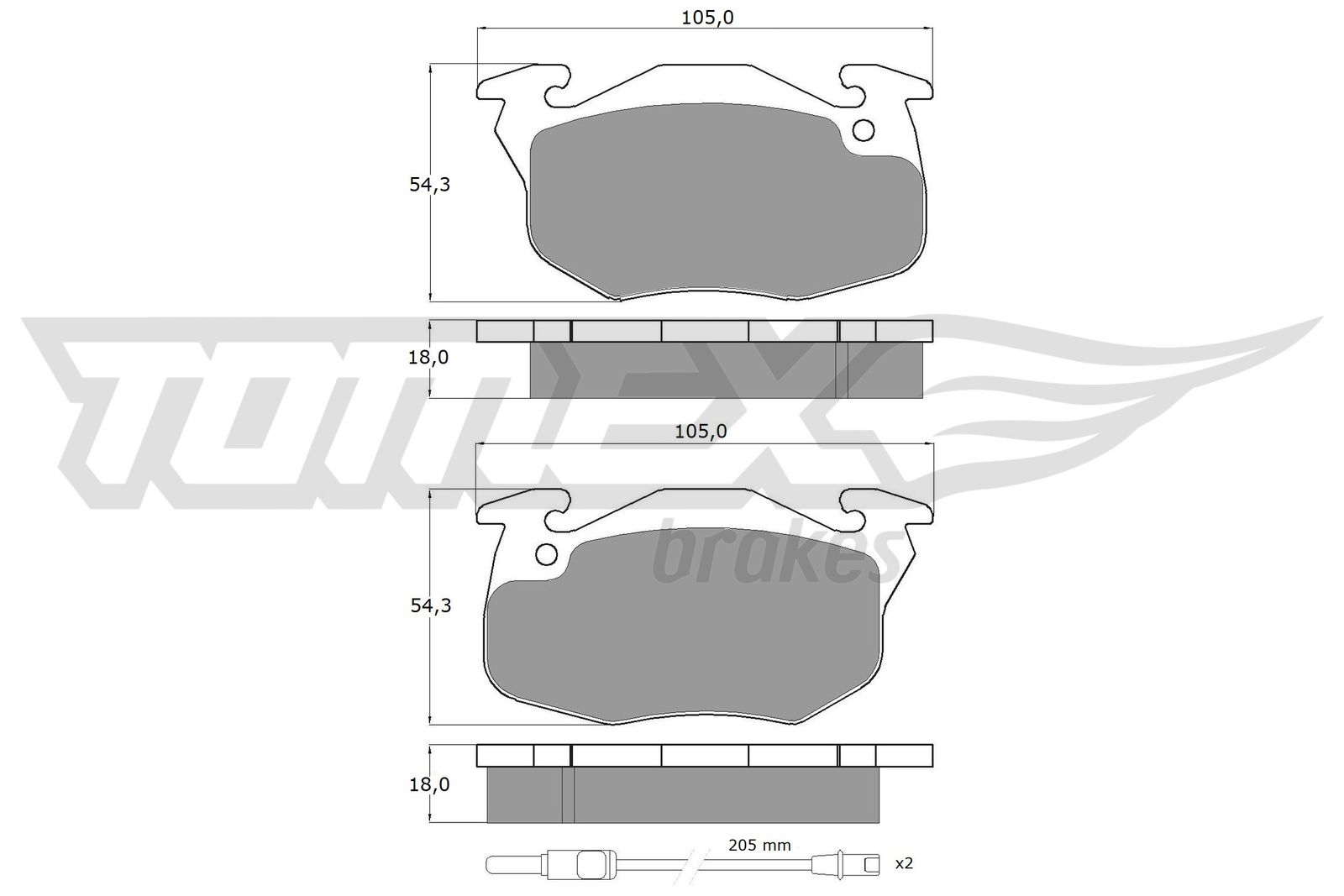 TOMEX BRAKES Bremseklodser tx1034 foraksel for PEUGEOT CITROËN RENAULT