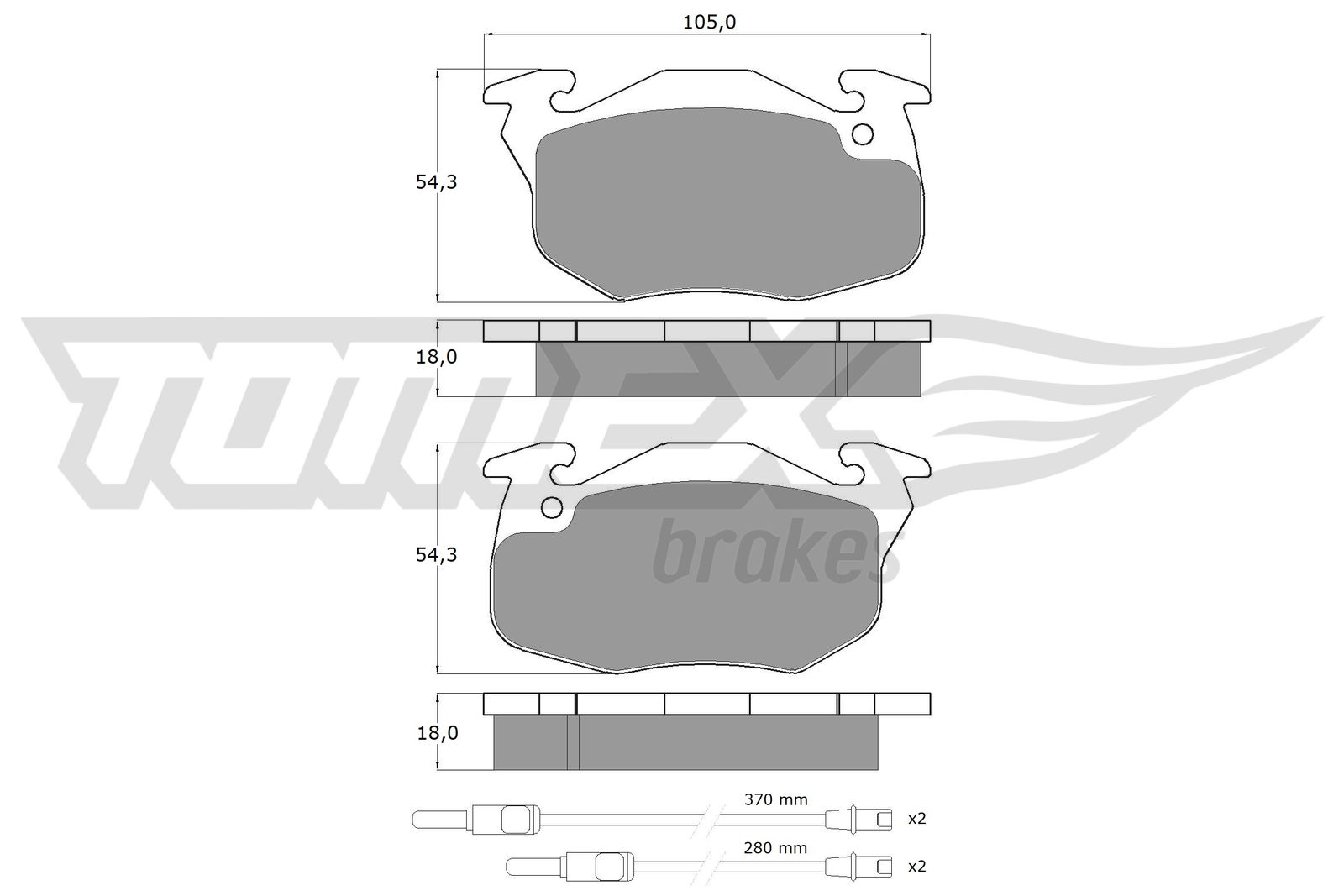 TOMEX BRAKES Bremseklodser tx10341 foraksel for PEUGEOT CITROËN RENAULT