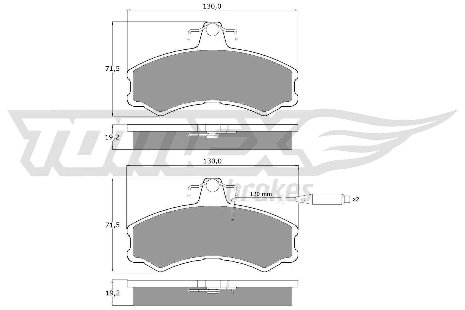 TOMEX BRAKES Bremseklodser tx1046 foraksel for PEUGEOT FIAT ALFA ROMEO CITROËN