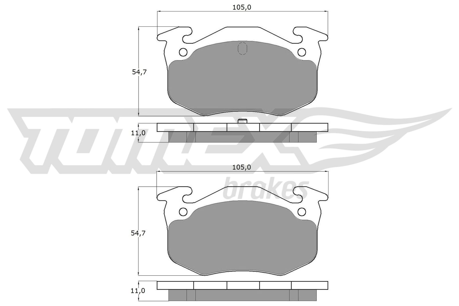 TOMEX BRAKES Bremseklodser tx10502 bagaksel for CITROËN PEUGEOT RENAULT