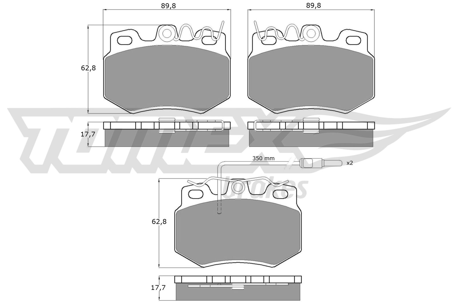 TOMEX BRAKES Bremseklodser tx1055 foraksel for PEUGEOT