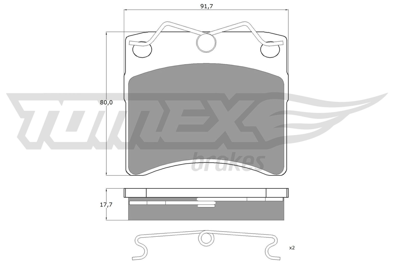 TOMEX BRAKES Bremseklodser tx1064 foraksel for VW AUDI