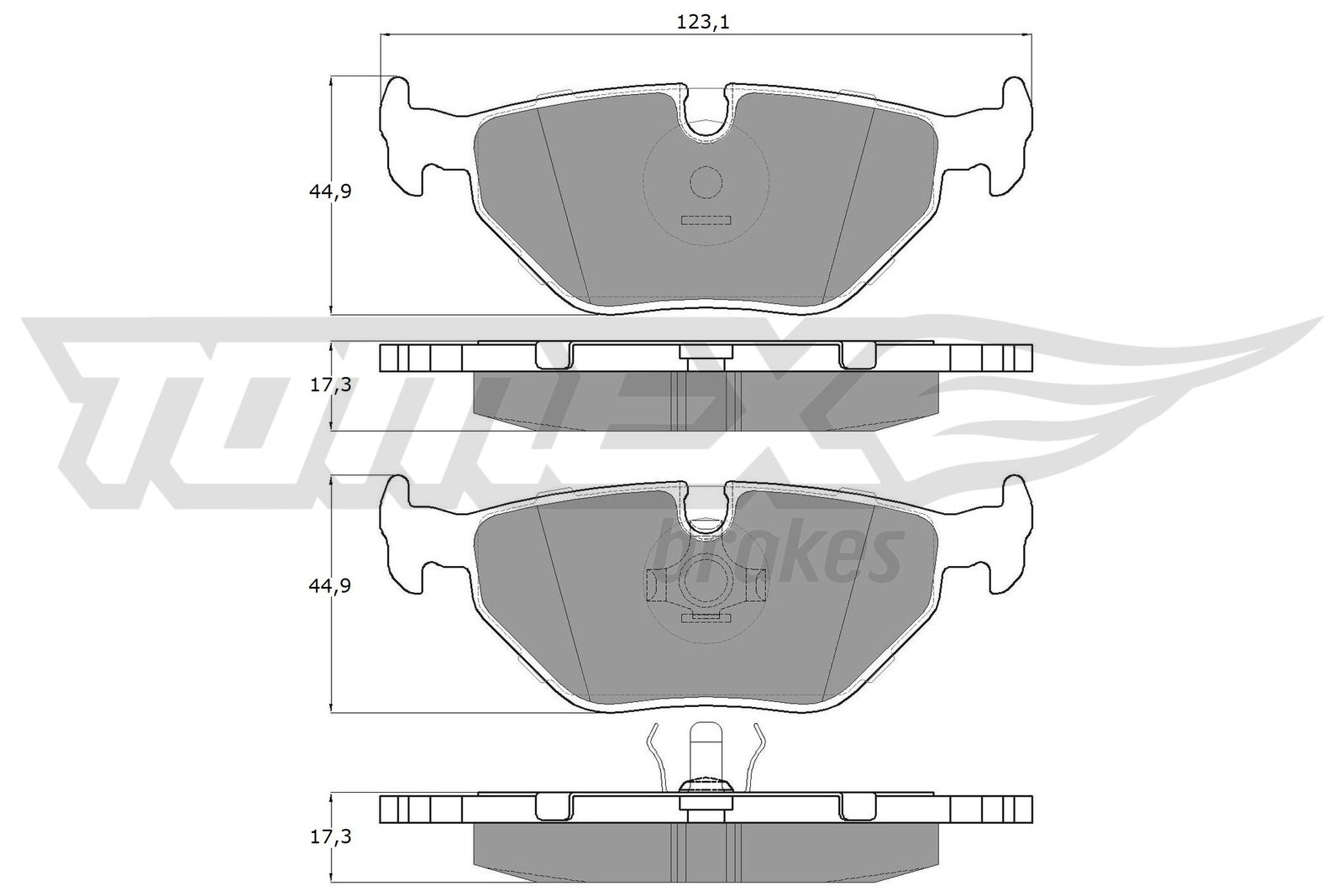 TOMEX BRAKES Bremseklodser tx1070 bagaksel for BMW