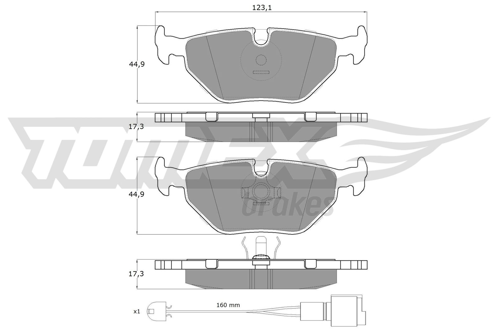 TOMEX BRAKES Bremseklodser tx10701 bagaksel for BMW
