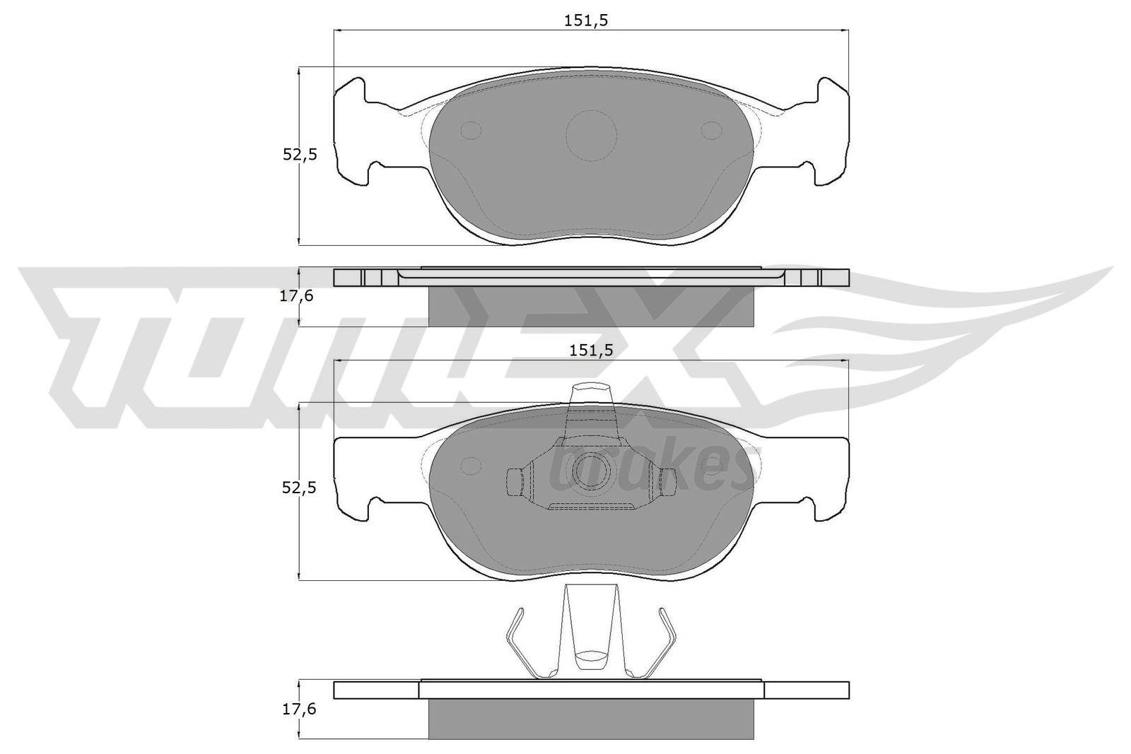 TOMEX BRAKES Bremseklodser tx1071 foraksel for ALFA ROMEO LANCIA FIAT