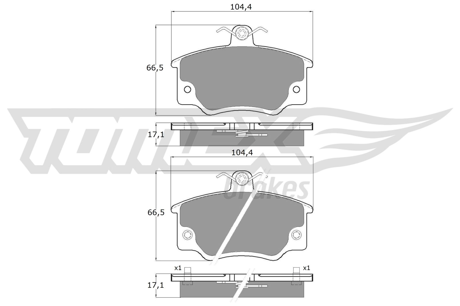TOMEX BRAKES Bremseklodser tx1073 foraksel for ALFA ROMEO FIAT LANCIA HUANGHAI