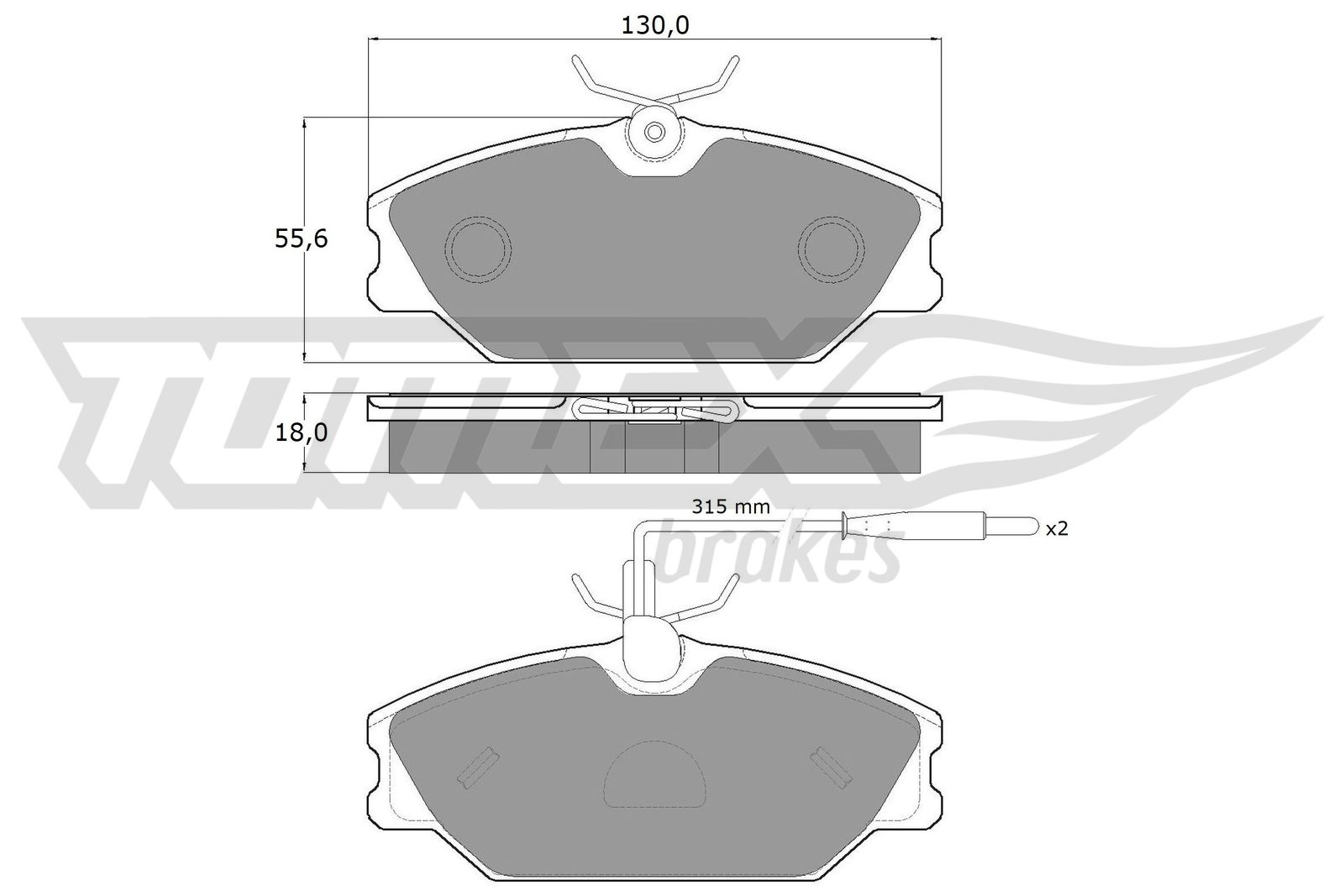TOMEX BRAKES Bremseklodser tx1076 foraksel for DAEWOO RENAULT