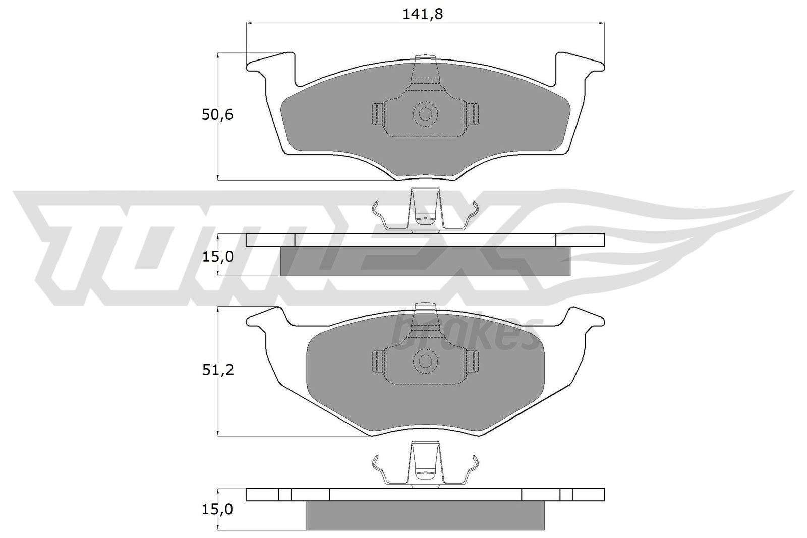 TOMEX BRAKES Bremseklodser tx10851 foraksel for AUDI