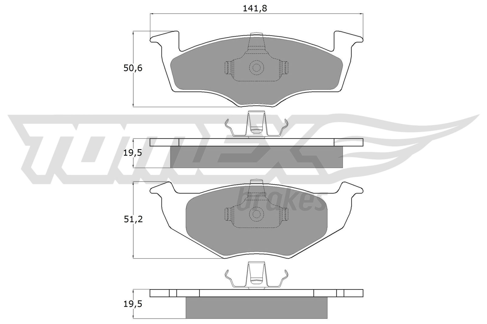 TOMEX BRAKES Bremseklodser tx1086 foraksel for AUDI