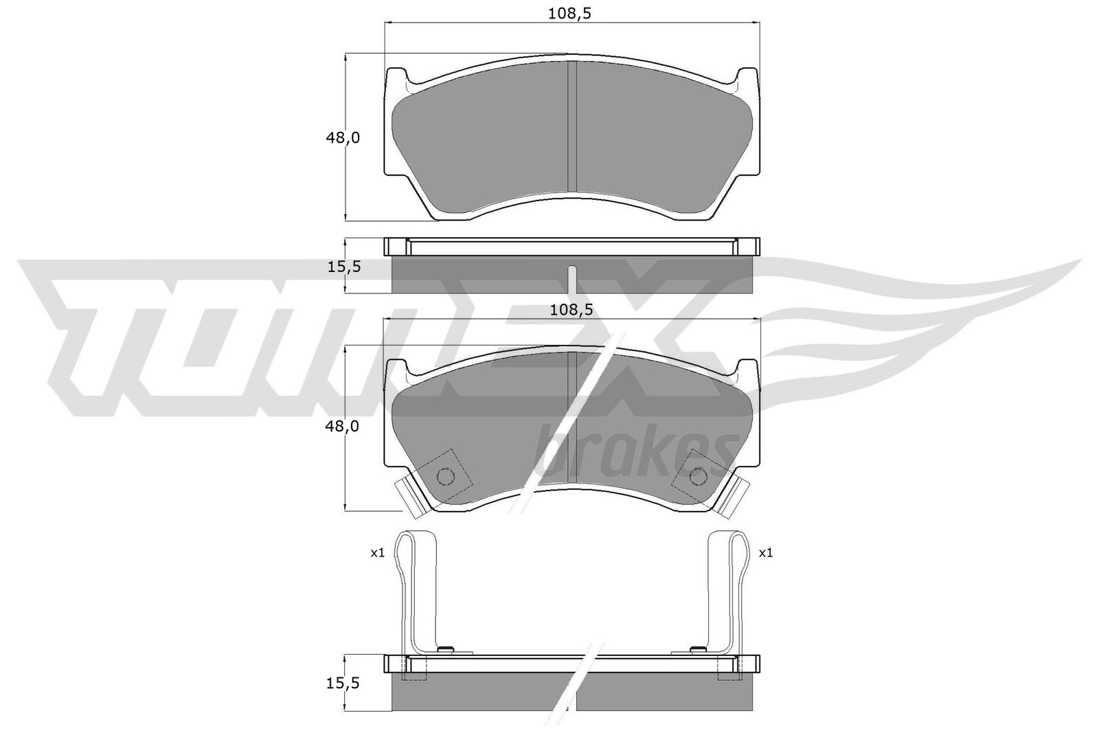 TOMEX BRAKES Bremseklodser tx1089 foraksel for MAZDA NISSAN