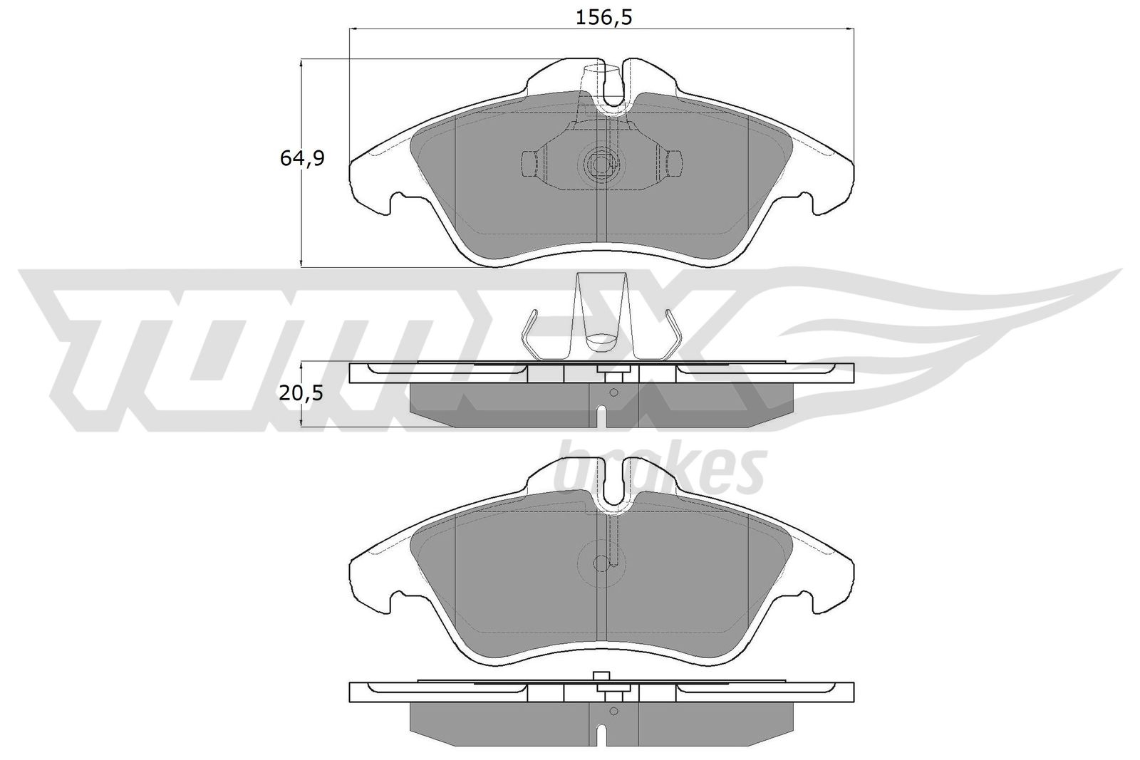 TOMEX BRAKES Bremseklodser tx1093 foraksel for MERCEDES-BENZ AUDI