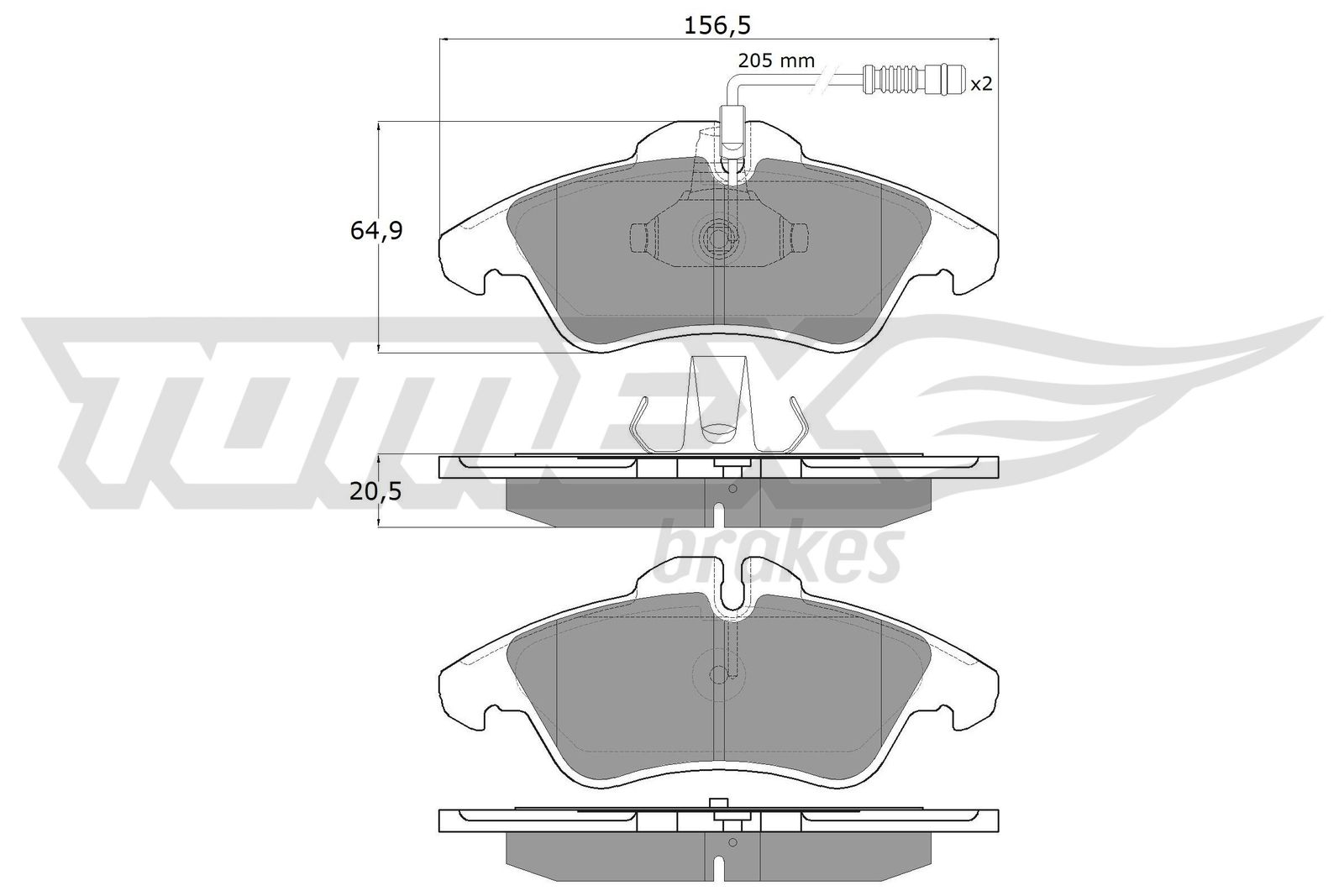 TOMEX BRAKES Bremseklodser tx10931 foraksel for MERCEDES-BENZ AUDI