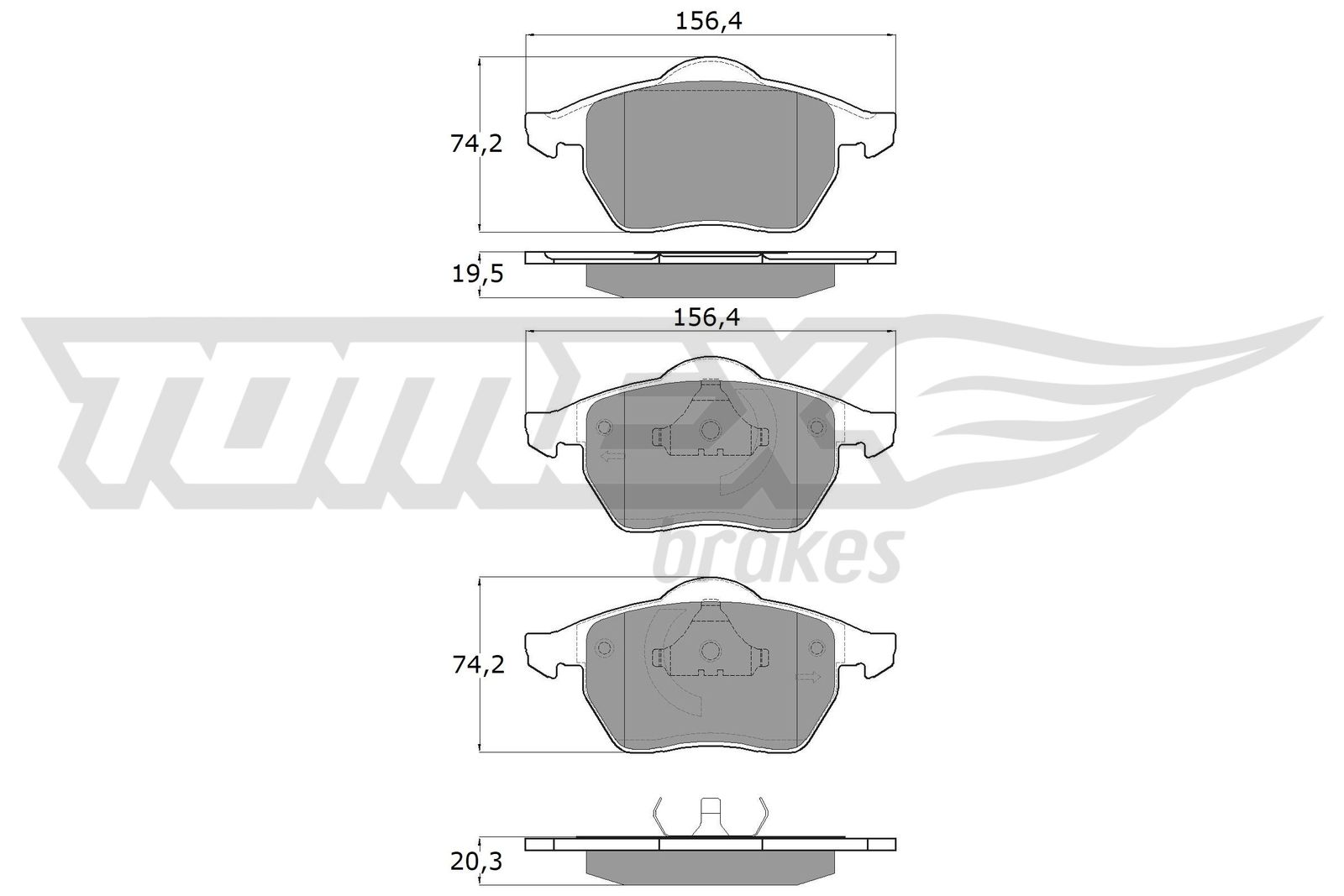 TOMEX BRAKES Bremseklodser tx1094 foraksel for FORD VW AUDI