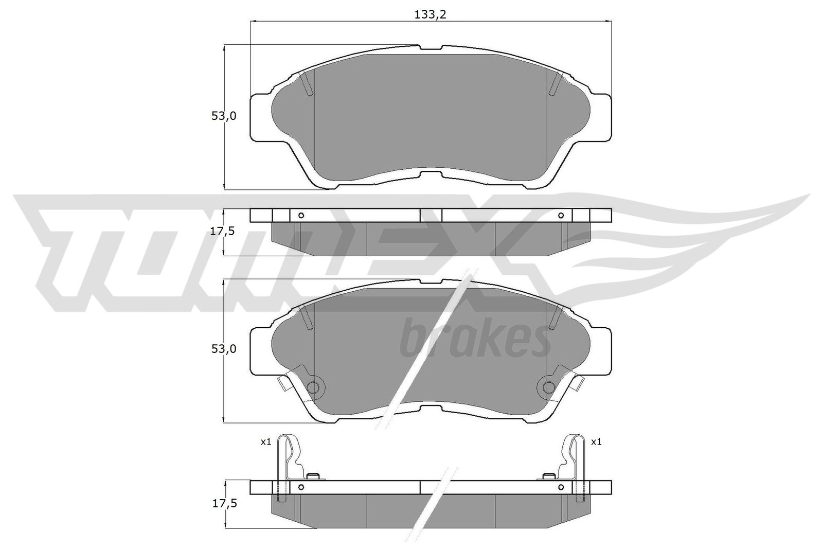 TOMEX BRAKES Bremseklodser tx1096 foraksel for NISSAN TOYOTA