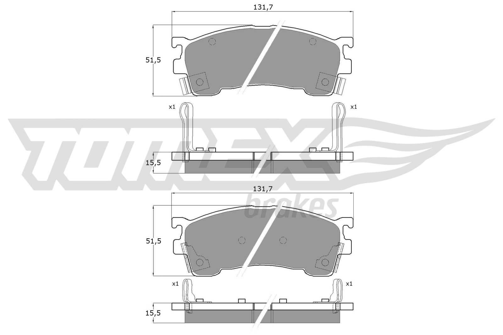 TOMEX BRAKES Bremseklodser tx1102 foraksel for FORD USA MAZDA