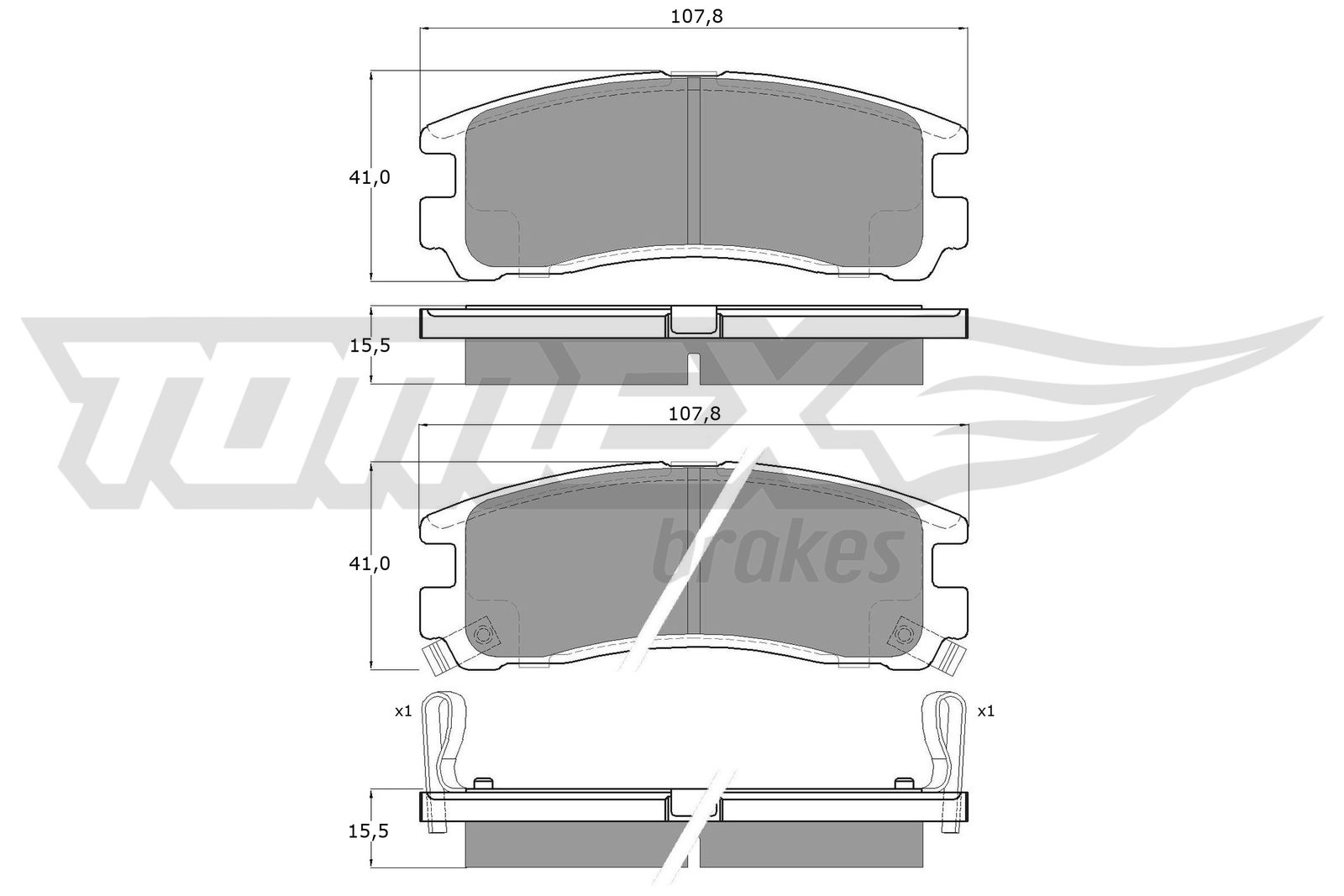 TOMEX BRAKES Bremseklodser tx1104 bagaksel for MITSUBISHI NISSAN PROTON
