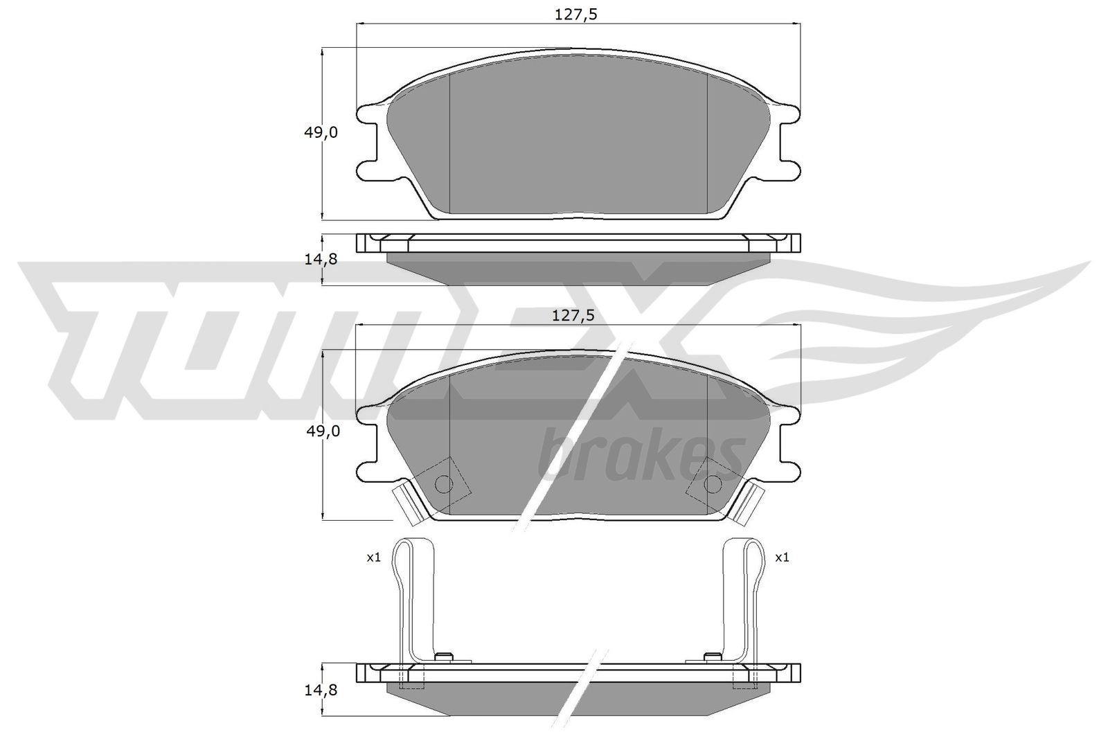 TOMEX BRAKES Bremseklodser tx1105 foraksel for HONDA HYUNDAI