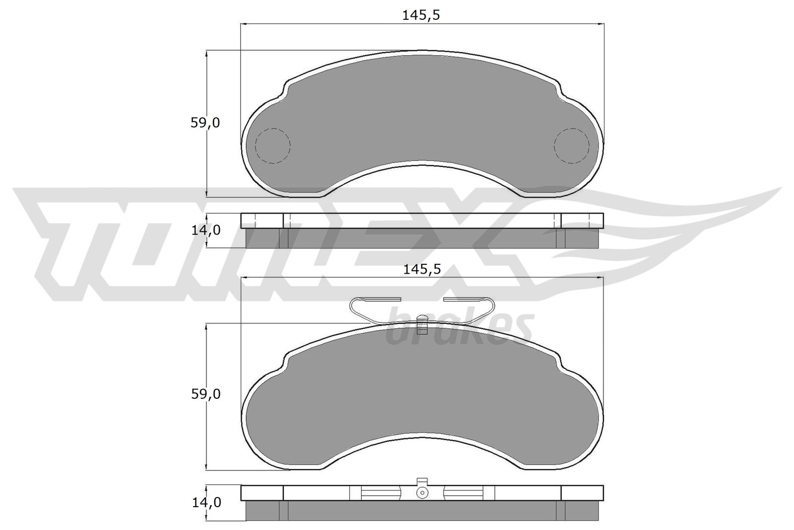 TOMEX BRAKES Bremseklodser tx1114 foraksel for MERCEDES-BENZ