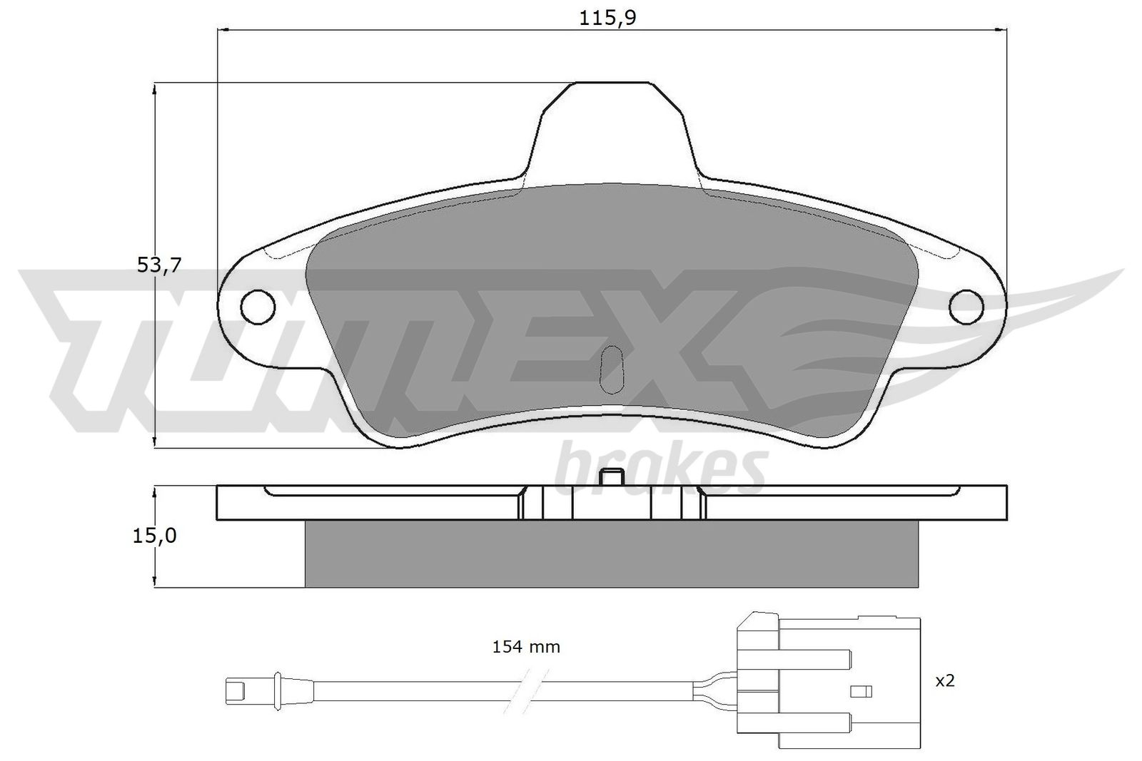TOMEX BRAKES Bremseklodser tx11201 bagaksel for FORD