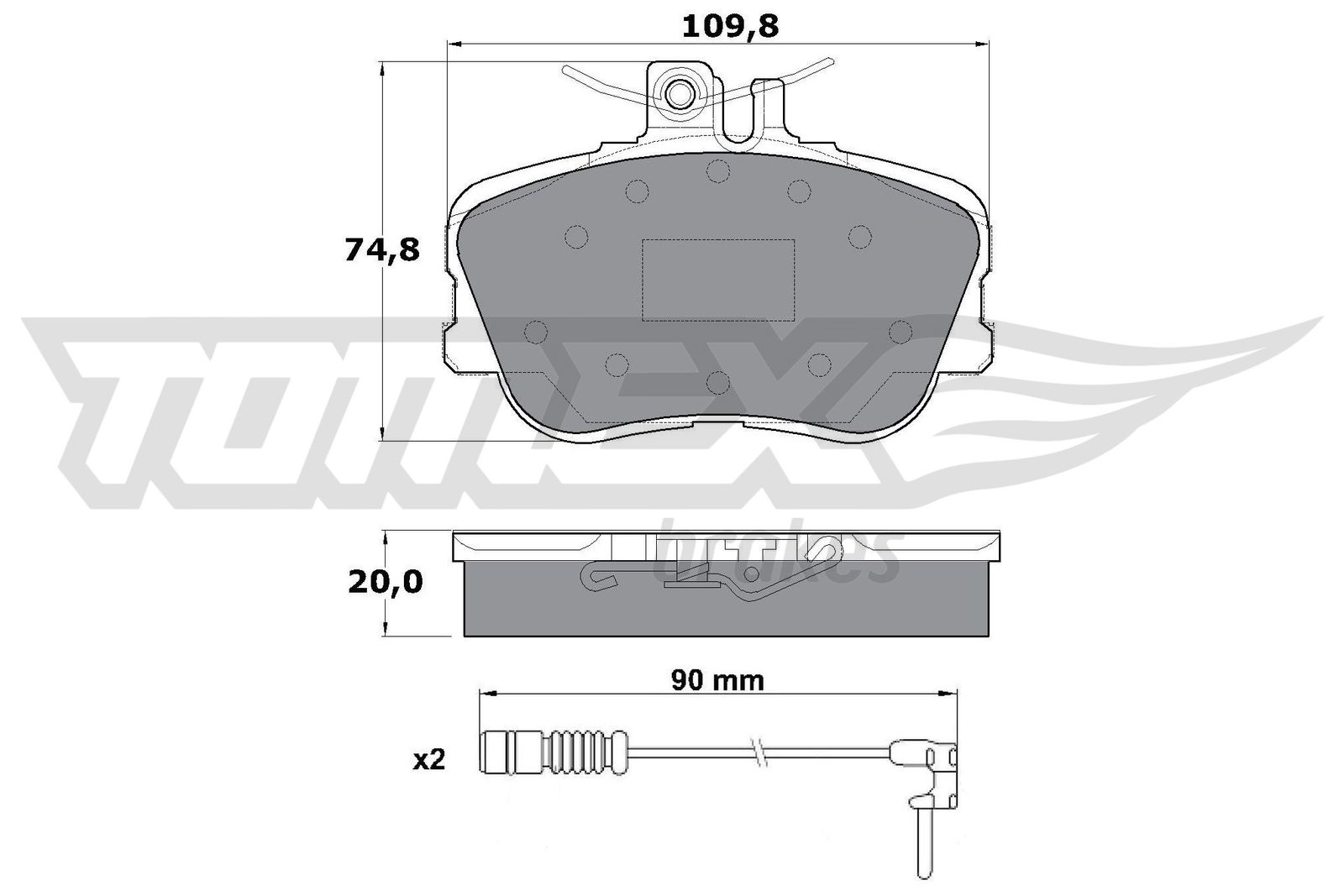 TOMEX BRAKES Bremseklodser tx11461 foraksel for MERCEDES-BENZ