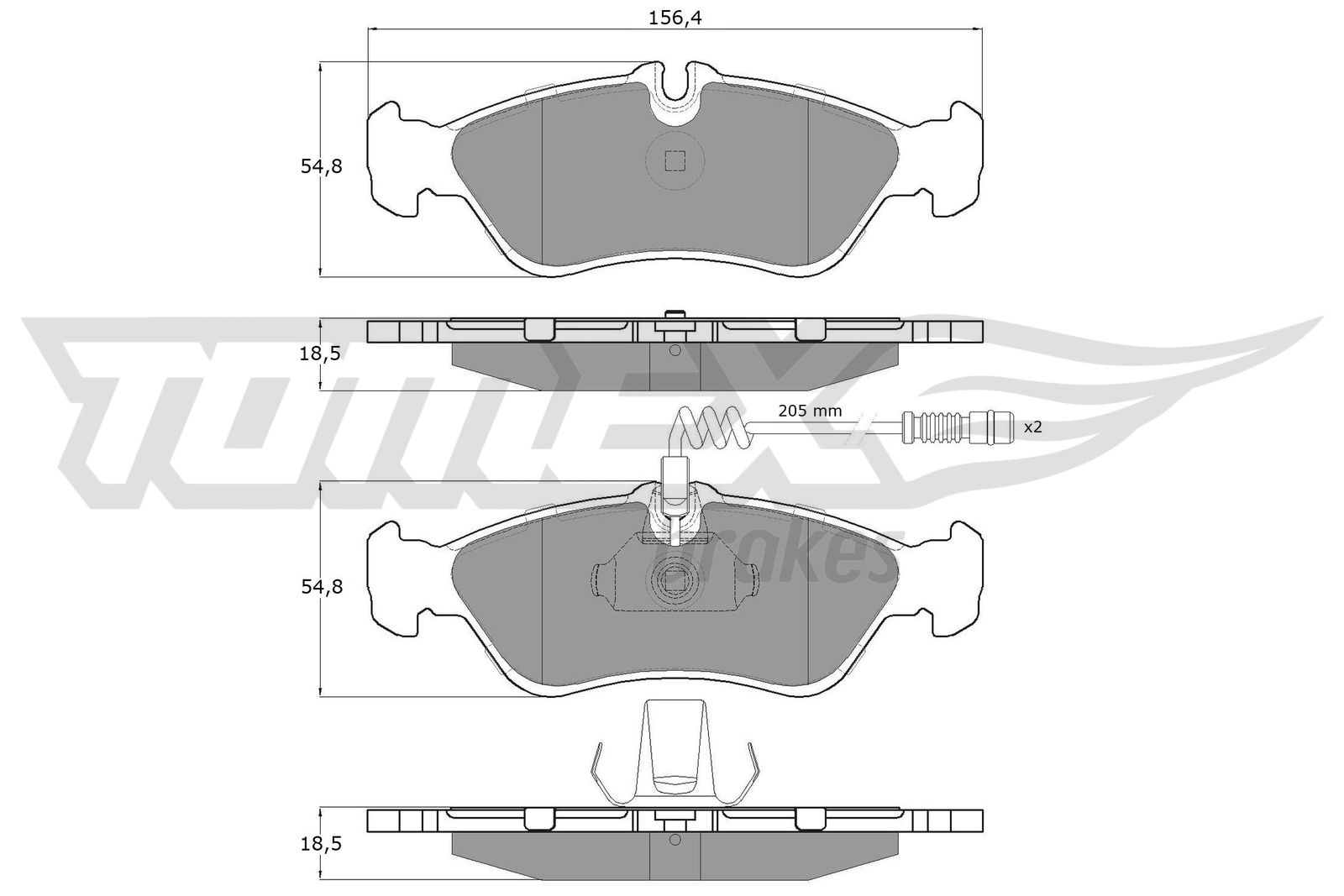 TOMEX BRAKES Bremseklodser tx11491 bagaksel for MERCEDES-BENZ AUDI