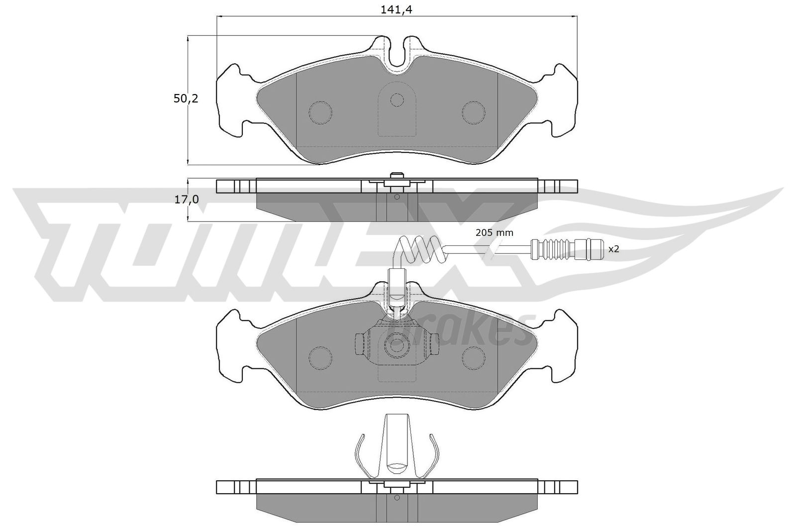 TOMEX BRAKES Bremseklodser tx11501 bagaksel for MERCEDES-BENZ AUDI