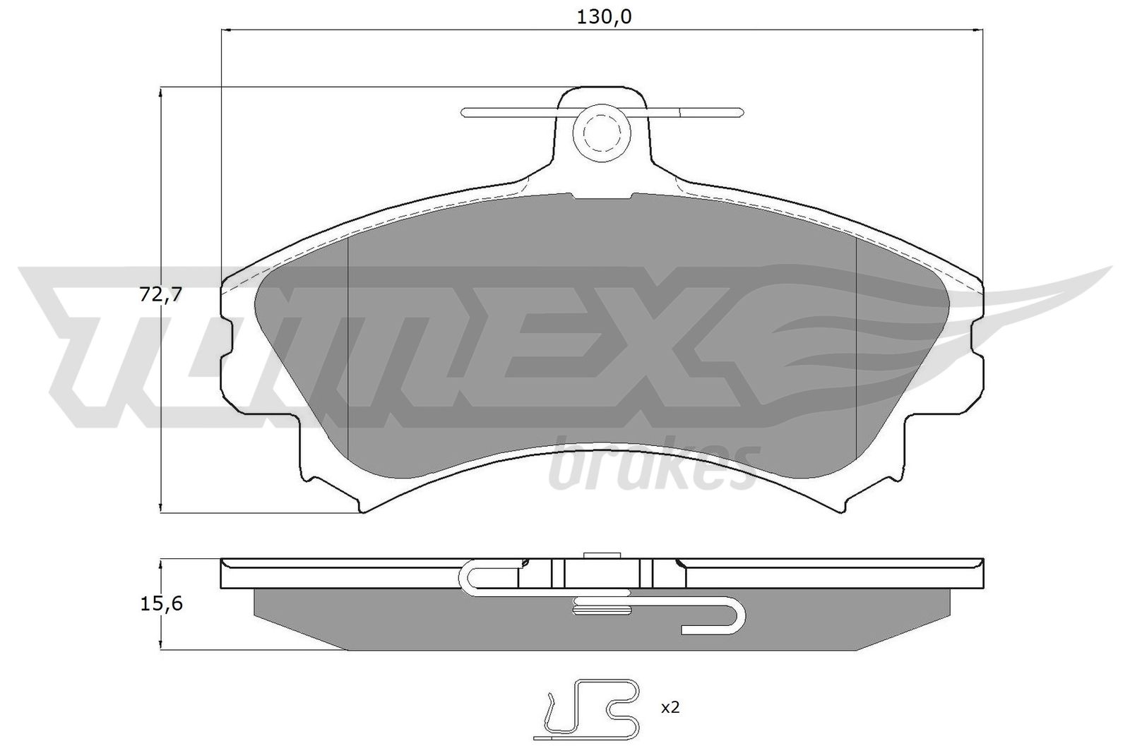 TOMEX BRAKES Bremseklodser tx1152 foraksel for VOLVO MITSUBISHI PROTON