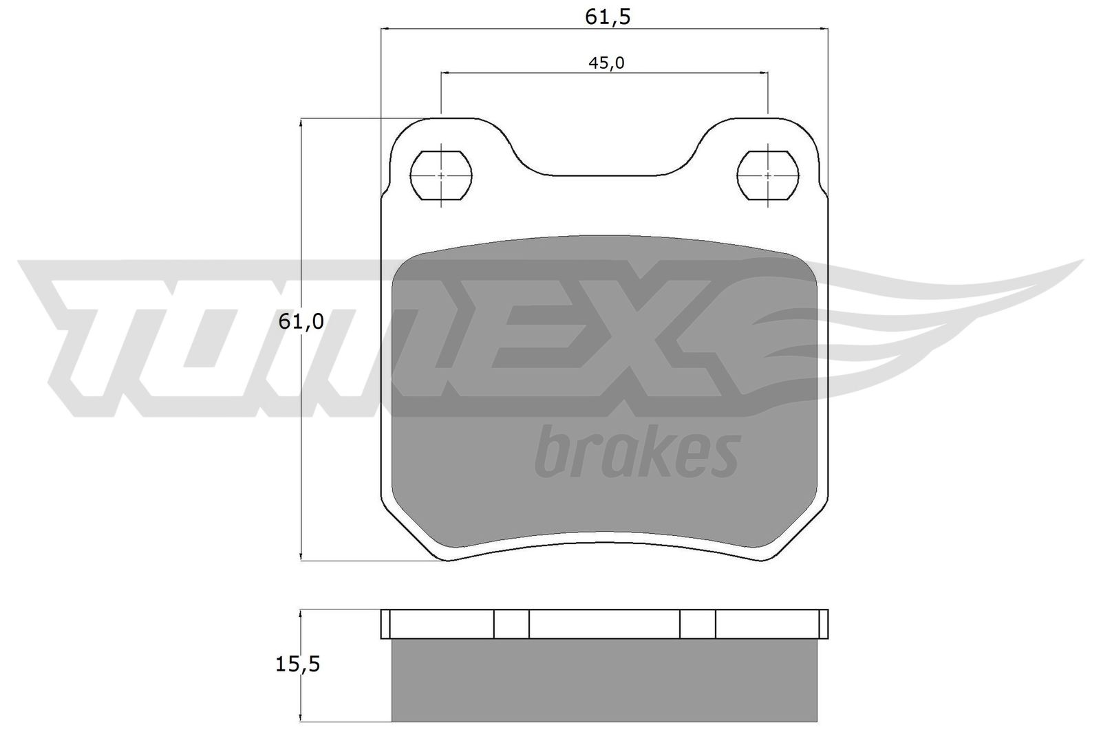 TOMEX BRAKES Bremseklodser tx1160 bagaksel for OPEL VAUXHALL SAAB SATURN