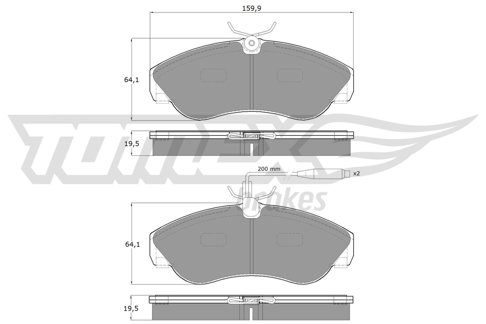 TOMEX BRAKES Bremseklodser tx1173 foraksel for PEUGEOT FIAT
